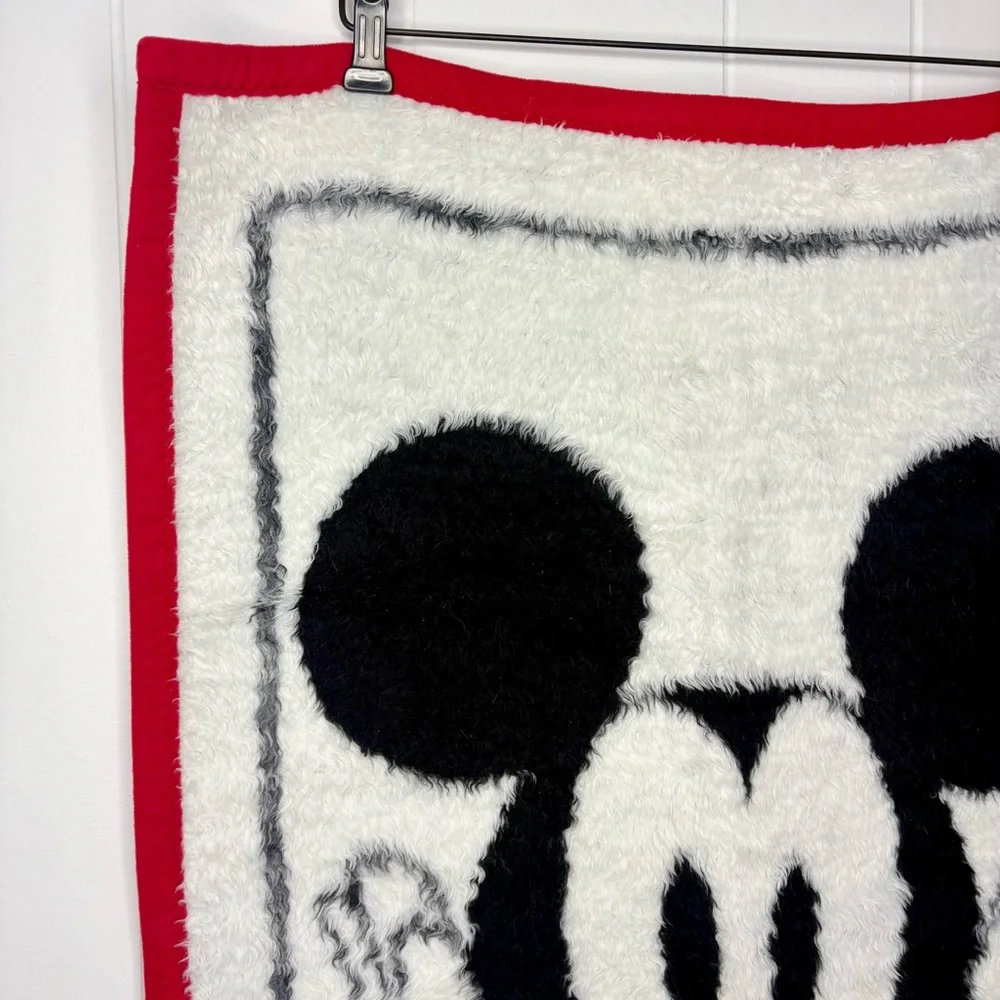 Vintage Biederlack USA Disney Mickey Mouse Small Fleece Blanket Baby 80’s 1984